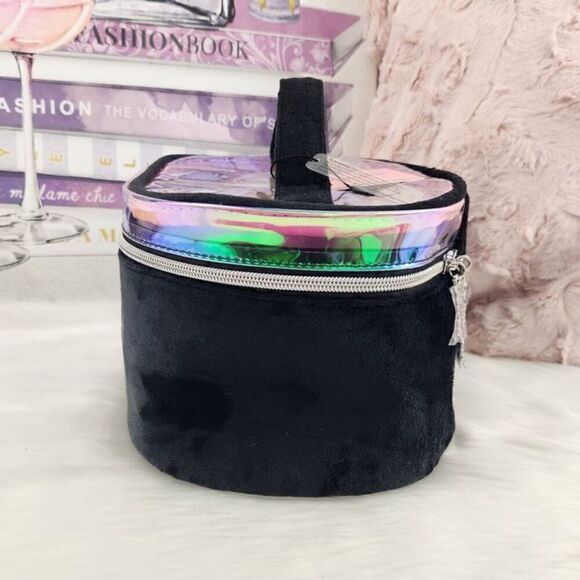 {Juicy Couture} Black Rhinestones Cosmetic Bag Train Case - Picture 4 of 6